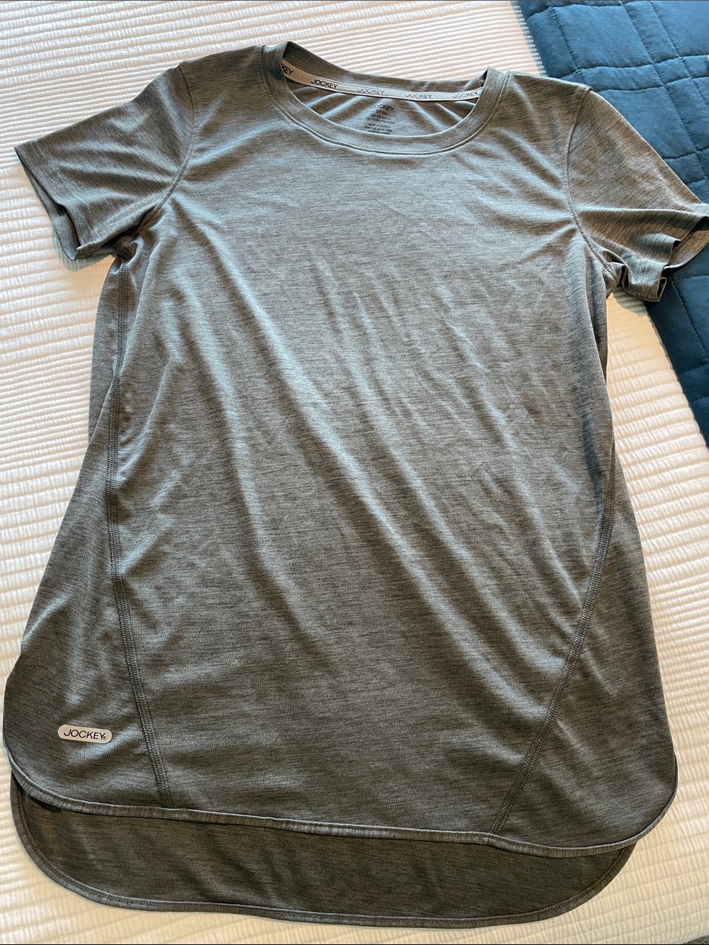 Jockey Short Sleeve Active Tee in Heather Gray (back is 2” longer)